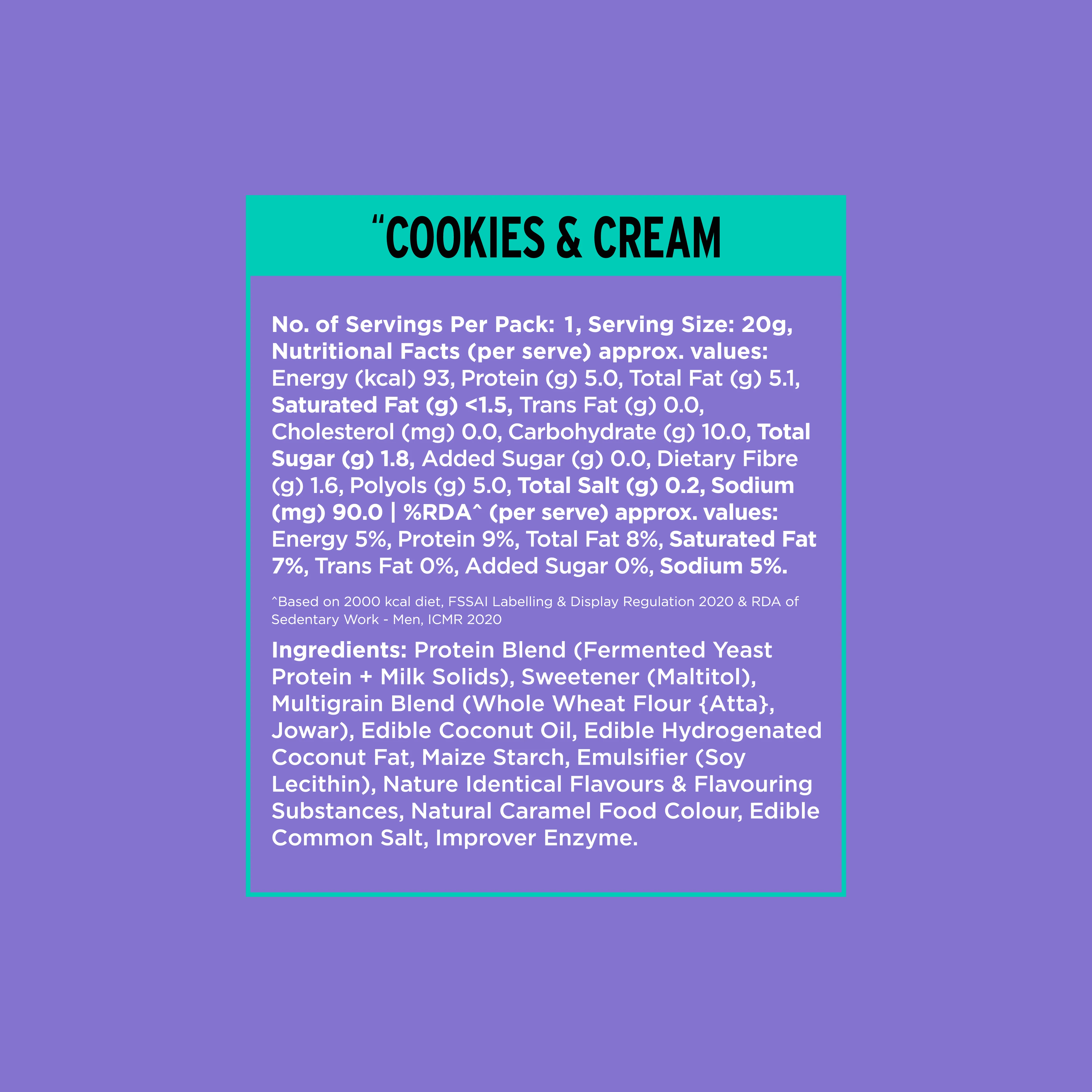 10g Protein Wafer Bars Cookies & Cream Flavour - Pack of 10 - Image 4