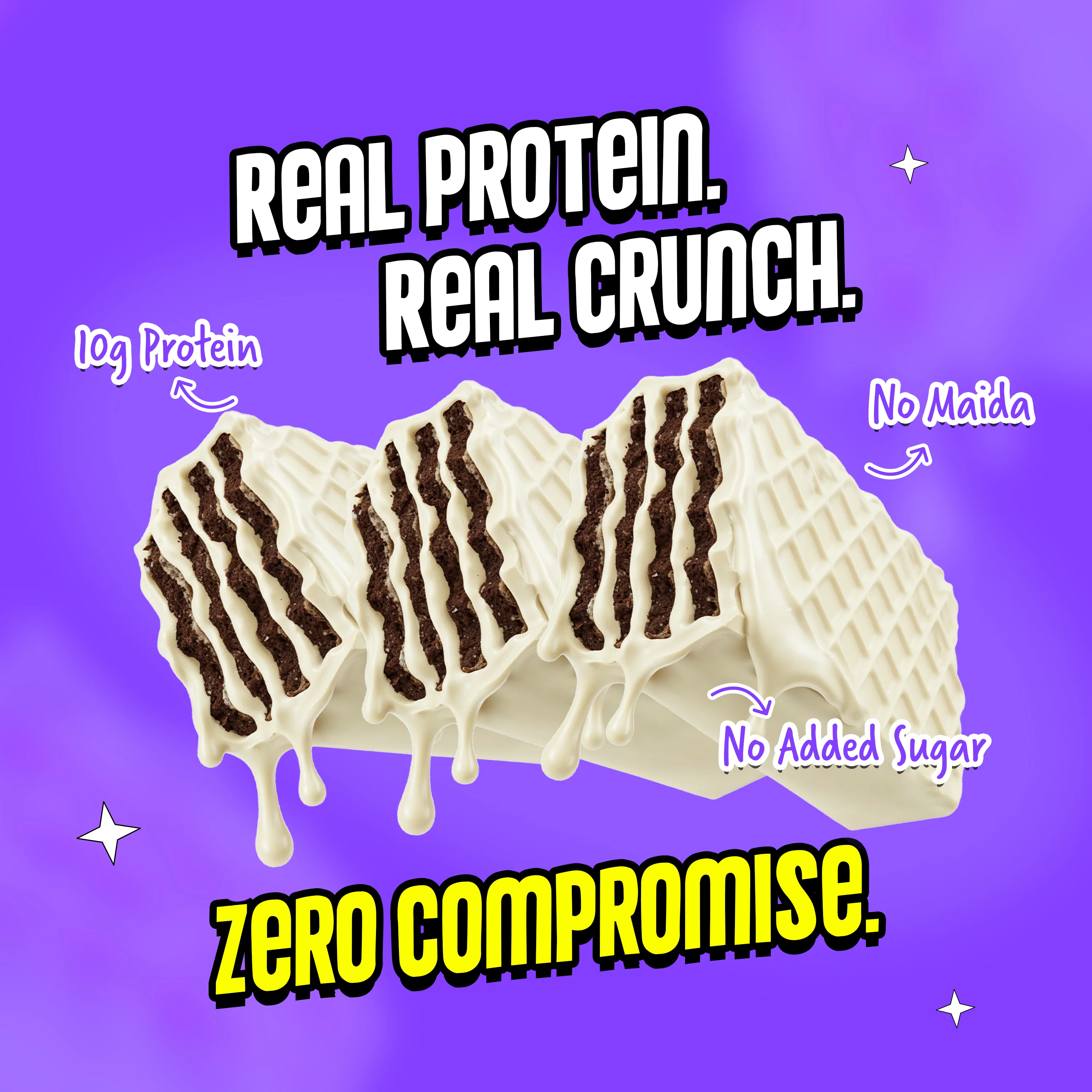 10g Protein Wafer Bars Cookies & Cream Flavour - Pack of 10 - Image 8